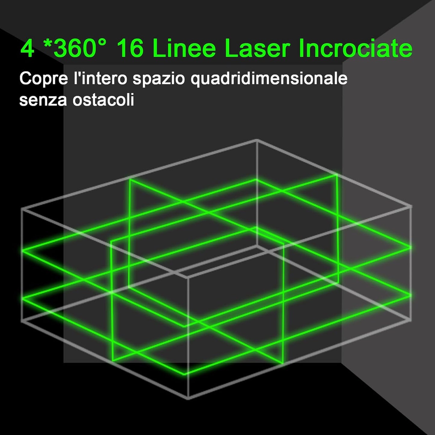 Livella Laser Autolivellante 4D - 16 Linee con Treppiedi