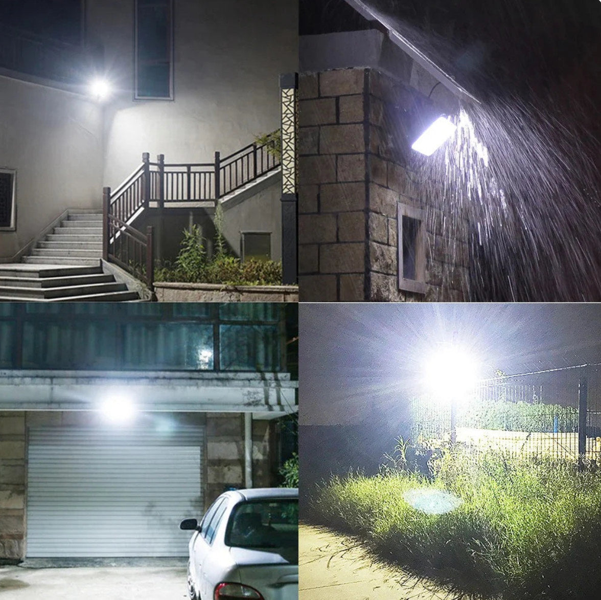 Kit 3in1 Faro LED Lampada + Pannello Solare 200watt + Telecomando